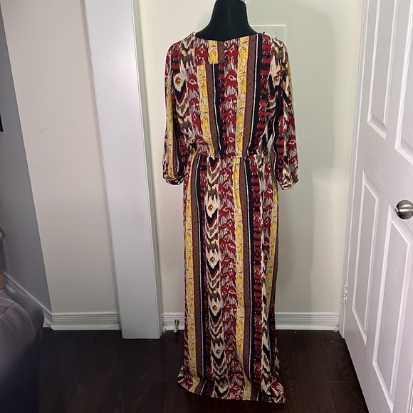 Forever21 Boho 3/4 Sleeve Maxi Dress Size Large - Picture 4 of 13